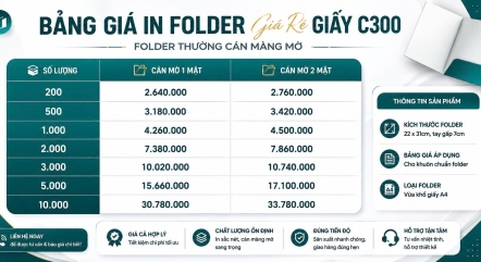 Thiết kế hồ sơ năng lực, catalog và in folder trọn gói
