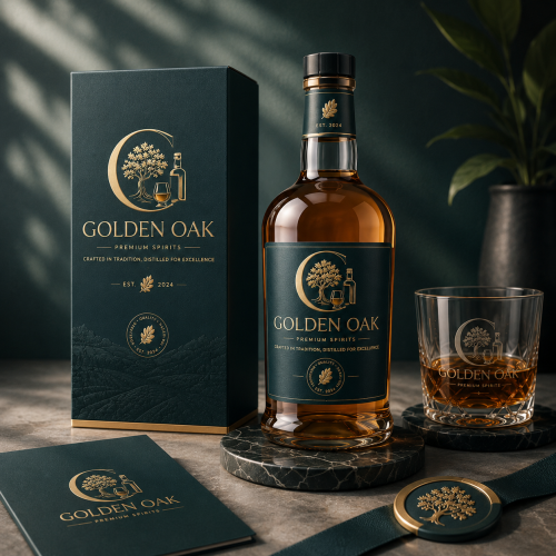 Logo Rượu Golden OAK